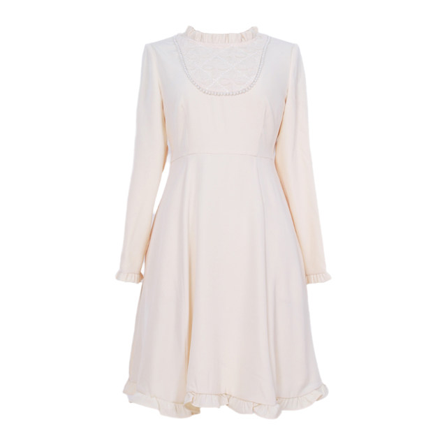 Age-reducing plus-size women's clothing 2025 autumn and winter new fat MM fungus neckline beaded pocket versatile trendy dress