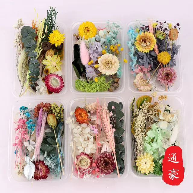 亞馬遜永生乾燥花材料包節日手工花藝製品diy零散花材混合乾燥