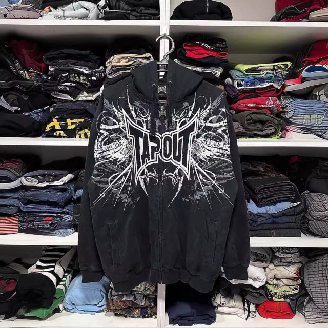 American retro hoodie Y2K Harajuku hip-hop graphic sweatshirt casual pullover sportswear jacket European and American girls