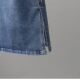 Spring and summer denim skirt for women 2025 new high-waist elastic slimming mid-length side slit A-line skirt versatile skirt