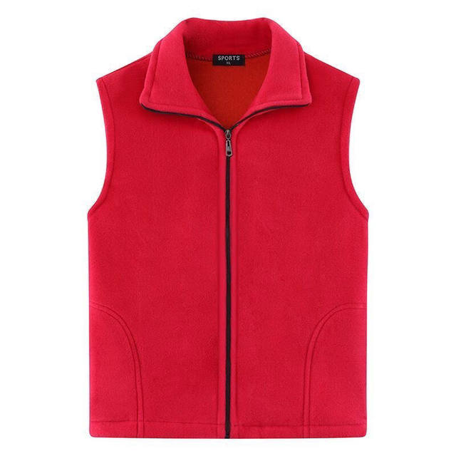 Middle-aged and elderly mothers wear fleece vest cardigan loose plus fat plus large fleece horse clip jacket vest autumn suit
