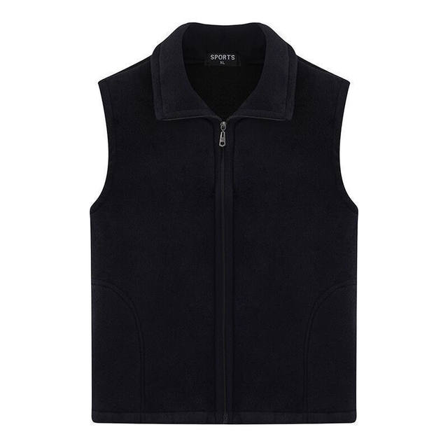 Middle-aged and elderly mothers wear fleece vest cardigan loose plus fat plus large fleece horse clip jacket vest autumn suit
