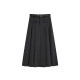 Gray suit skirt for women in spring, summer and autumn pocket design A-line skirt with high waist mid-length slit pleated skirt