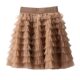 2025 autumn new elastic waist mesh cake skirt fluffy skirt short skirt high waist A-line versatile knitted skirt