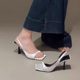 French polka dot strap sandals for women 2025 summer new stiletto square toe open toe with skirt and high heels