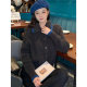 I give the design sense of autumn and winter, thickened lapel sweater for women, a versatile loose long-sleeved lazy style top