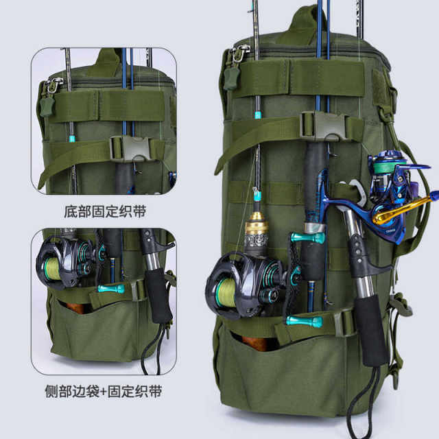 Men's outdoor multi -functional road Asian bag shoulder fishing fish ...