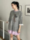 Now Korean authentic purchasing agent for women 2025 spring new fashion cartoon Mickey age-reducing lace lace 7-point short sleeves