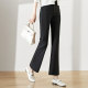 Yiyang Women's Pants 2025 Spring Black High Waist Duckling Slightly Lofted Casual Thin Style Slim Tenders for Suit
