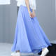 Drooping chiffon skirt mid-length spring and autumn versatile high-waisted A-line 540-degree large sling and mopping dance long skirt