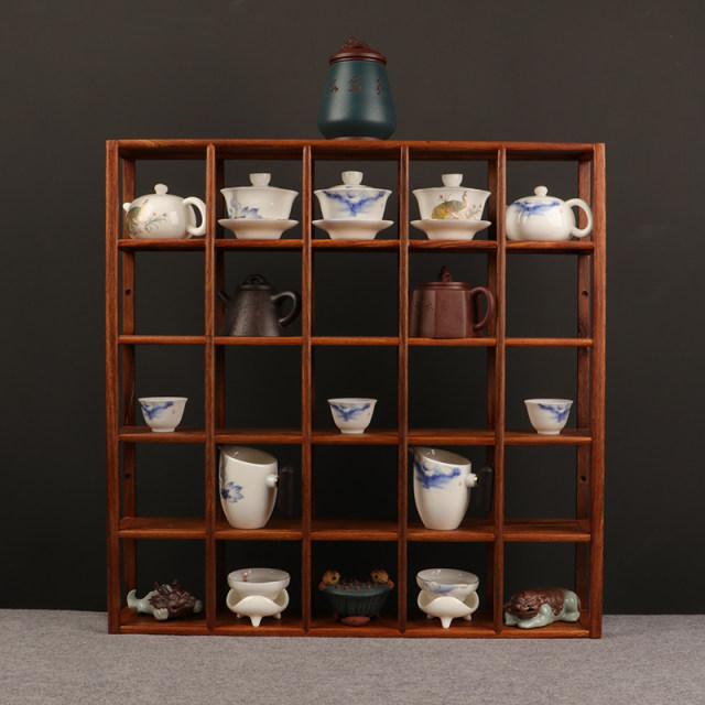 Solid wood teacup rack, teapot rack, rosewood rack, wall-mounted ...
