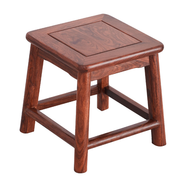 Hedgehog redwood square stool household wooden stool solid wood low stool living room shoe replacement stool large material plus high small stool
