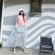 Si four tulle skirt for women with half-body mid-length high waist versatile pleated cake skirt fluffy skirt slim gray tulle skirt
