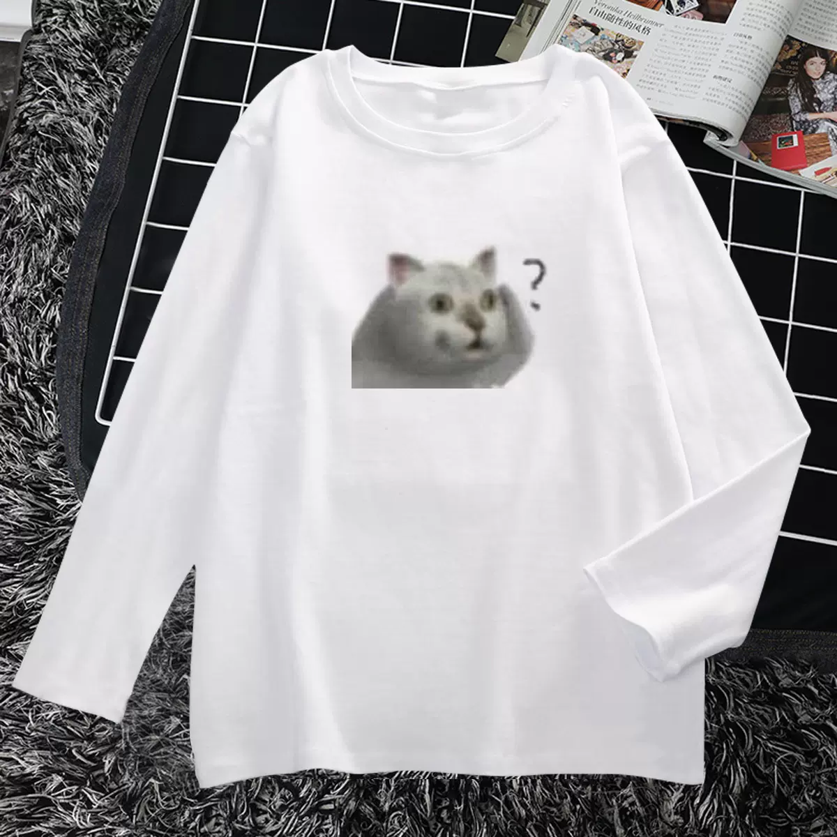 Mur猫奇怪的知识增加了二次元周边表情包搞笑长袖t