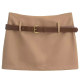 European and American style retro fashionable and simple legs showing long anti-exposure side zipper hip belt suit short skirt skirt women