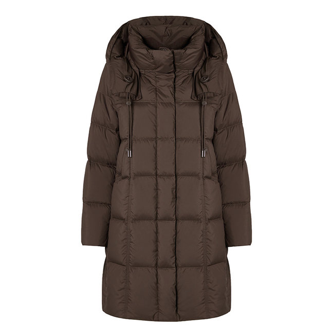 Milanden middle-aged and elderly mother's clothing 2025 winter new fashion hooded mid-length down jacket windproof and warm