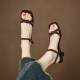 
French small heel flat toe sandals for women 2025 summer new large size medium heel simple versatile black high heels