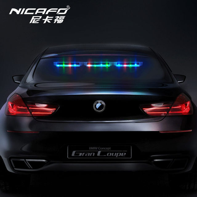 Car solar flash lights anti-rear-finish LED laser warning lights for car breathing lights car decoration ranger lights