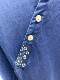 18178 retro blue printed patch oblique button cotton twill denim shirt loose long sleeve pullover top
