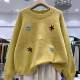 20609 winter round neck heavy industry embroidered flower round neck sweater Korean style sweater soft glutinous pullover top
