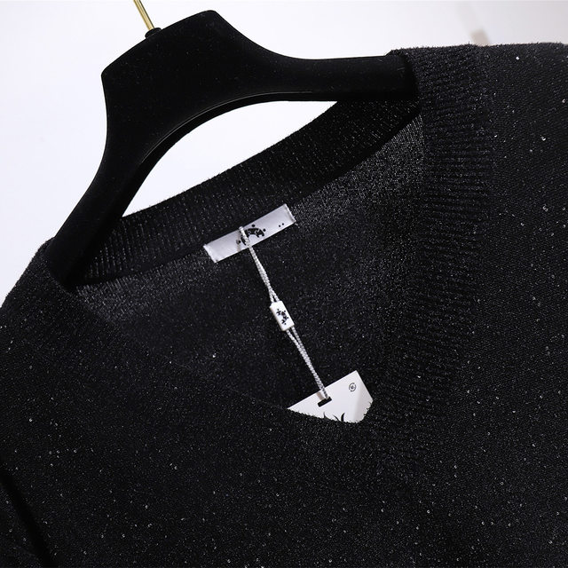 Extra -size women's clothing 300jin [Jin is equal to 0.5 kg] Fat mm knitted bottoming shirt cover belly A -shaped skirt Fat people autumn clothes
