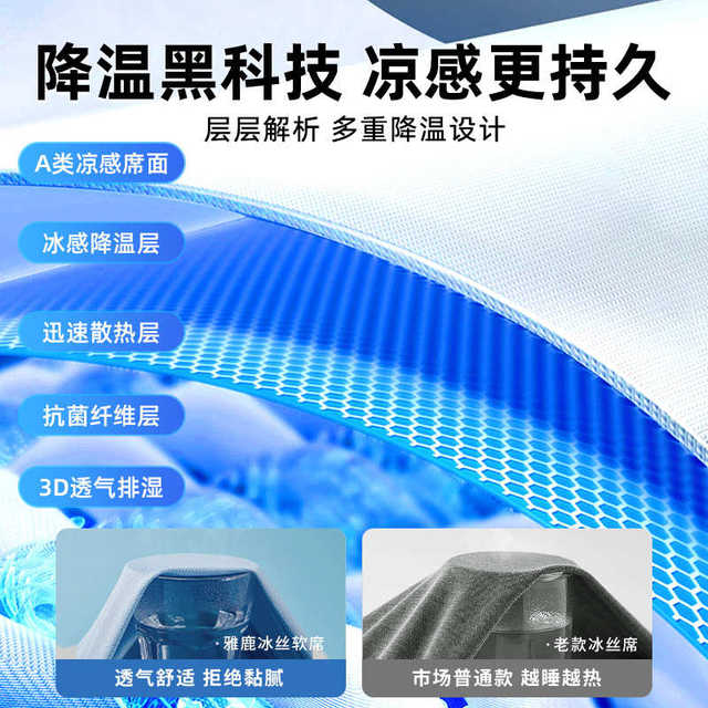 Machine silk grade Xia Ke new summer mother and baby dual-use a new bamboo mat 2025 cool mat summer and winter water-washed ice