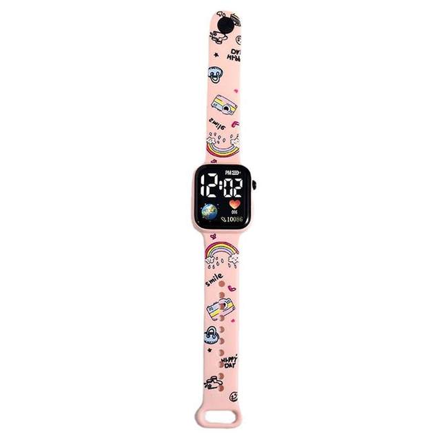 Elementary school student electronic watch luminous boy girl cartoon cute print simple sports children electronic watch watch