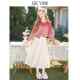 Sweet apricot long skirt for women 2024 new autumn and winter elastic waist design small high-waisted pleated skirt

