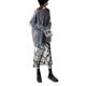 Autumn and winter retro printed knitted hip-pack skirt for women with high waist slim casual temperament versatile mid-length A-skirt

