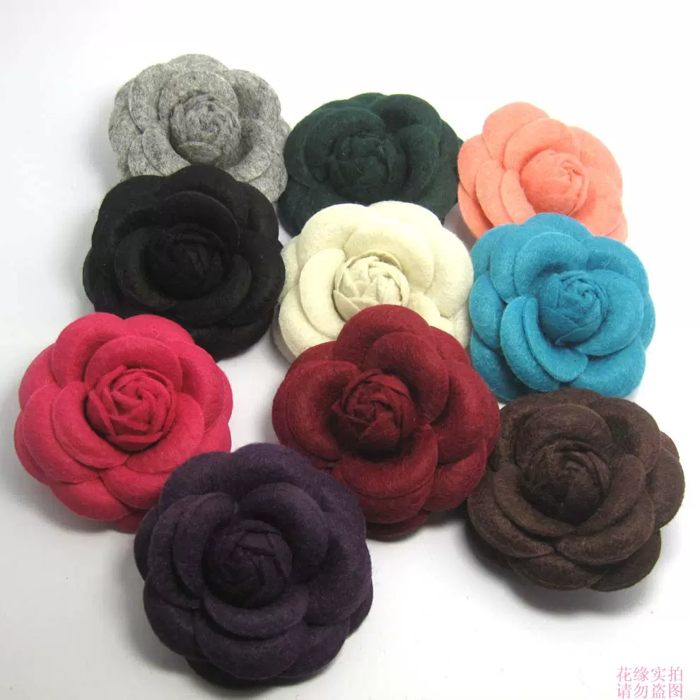 A3胸針呢料經典布藝山茶花朵胸花實物拍攝約7cm 鏈情