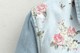 Dream Box 2024 New Sweet Rose Flower Spliced ​​Shirt Women's Lapel Floral Printed Cotton Denim Shirt