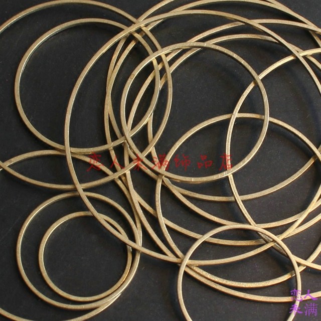 15-80mm brass blank circle ring pure copper flat circle ring closed ring DIY jewelry accessories