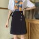 Irregular skirt for women with high waist large size q open line pocket mid-length fat mm design cover hips professional a-line skirt
