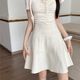 Large size Korean denim mid-skirt A-line skirt fat mm slim and versatile high waist pocket design mid-length skirt