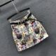 
2025 summer new Hong Kong style retro printed high-waist denim skirt for women casual and versatile A-line hip short skirt