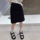 White polka dot printed skirt for women with large size mid-length skirt for summer high waist short skirt versatile slim A-line hip-pack skirt