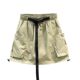 Large pocket worker skirt female 2024 summer new loose waist tape rope thinner A -line casual sports skirt
