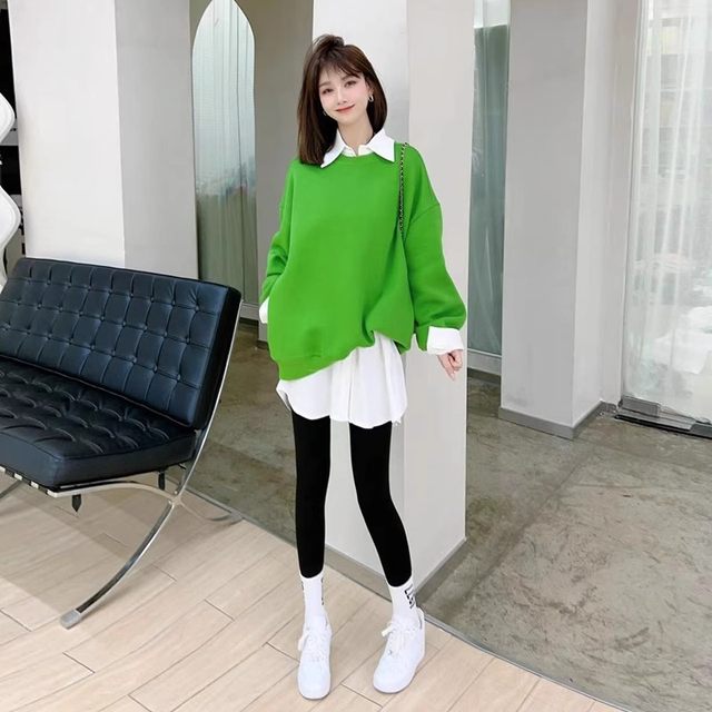 Sleeveless shirt for women's inner wear 2025 autumn and winter mid-length layered plush velvet large size power-on style dressing white vest shirt
