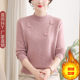 Middle-aged mother's winter clothing plus velvet thickened knitted sweater middle-aged and elderly women's loose three-dimensional fashion warm top