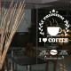 Simple personality European -style cafes Western restaurant shop customized business hours of glass door window decoration stickers

