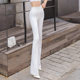 White high waist honey hip yoga pants in spring and summer shark leather super elastic tight slimming pants for women