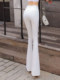 White high waist honey hip yoga pants in spring and summer shark leather super elastic tight slimming pants for women
