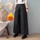 
Retro quilted thickened cotton pants for women's outer wear 2025 autumn and winter loose casual lightweight straight pants warm wide-leg trousers