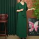 Mom's autumn new fashionable streamer long-sleeved dress spring and autumn style versatile temperament age-reducing mid-length skirt