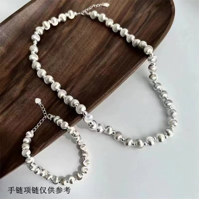 S999 pure silver cat eye loose beads brushed spacer beads handmade bracelet DIY sterling silver bracelet necklace accessories sterling silver jewelry