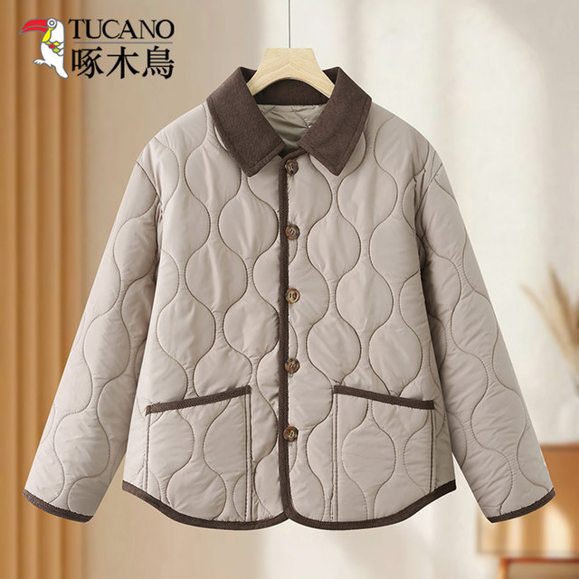 Woodpecker mother winter down cotton jacket short cotton jacket middle-aged and elderly women autumn and winter noble lady small cotton jacket