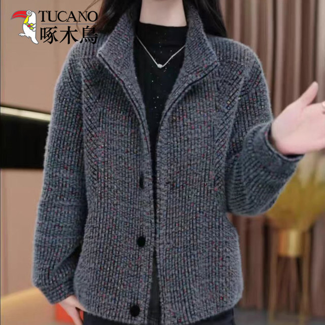Woodpecker woolen coat for women 2025 new style young mother winter clothing high-end woolen coat short style high-end foreign style