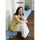 Wide color yellow green hollow vest vest suspender women's 2025 summer new sleeveless waist-hugging layered long top