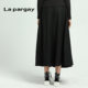 Lapargay Napaja 2023 new women's autumn and winter black mid-length printed skirt A-line skirt