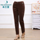 Mirandon Mom Pants 2024 Autumn and Winter New Corduroy Plus Velvet Warm Middle-aged and Elderly Women's Straight Pants